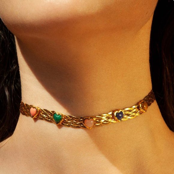 RARE Pamela Love "Stefania" Rainbow Heart Necklace - Picture 3 of 5